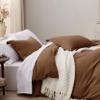 Bedsure Brown Duvet Cover Twin/Twin XL Size - 2 Pieces Prewashed Cotton-Like Polyester Extra Soft Bedding Set, Includes 1 Twin Duvet Cover 68''x90'' with Zipper Closure & 1 Pillow Sham, No Comforter view 4