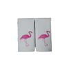 2 Pack Flamingo Cotton Hand Towels, 12x20 Inches, White - Mix (2), Ideal Gift, Decorative for Kitchen & Bathroom view 1