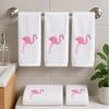 2 Pack Flamingo Cotton Hand Towels, 12x20 Inches, White - Mix (2), Ideal Gift, Decorative for Kitchen & Bathroom view 2