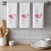 2 Pack Flamingo Cotton Hand Towels, 12x20 Inches, White - Mix (2), Ideal Gift, Decorative for Kitchen & Bathroom view 4