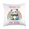 Meditating Panda Bear Yoga Meditating Panda Cute Meditation Throw Pillow view 1