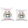 Meditating Panda Bear Yoga Meditating Panda Cute Meditation Throw Pillow view 3