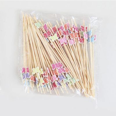 Butterfly Disposable Bamboo Skewers Bamboo Appetizer Skewers, Cocktail of Fruit Sticks Appetizer Sandwich Dessert Long Toothpicks for Birthday Party Restaurant Food Decoration (butterfly)