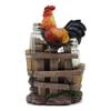 1 Set Of Crowing Rooster Standing On Fence Salt And Pepper Shakers Holder 6.5"H view 2