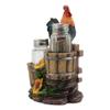 1 Set Of Crowing Rooster Standing On Fence Salt And Pepper Shakers Holder 6.5"H view 4