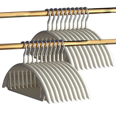 20 Pack - Black Hangers for Coats, Pants & Dress Clothes - Non Slip Clothes Hanger Set (White (Arc))