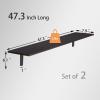 DINZI LVJ Long Wall Shelves, 47.3Inch Wall Mounted Shelves Set of 2, Extra Large Floating Storage Ledges with Sturdy Metal Brackets for Living Room, Bathroom, Bedroom, Kitchen, Espresso view 3