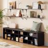 DINZI LVJ Long Wall Shelves, 47.3Inch Wall Mounted Shelves Set of 2, Extra Large Floating Storage Ledges with Sturdy Metal Brackets for Living Room, Bathroom, Bedroom, Kitchen, Espresso view 4