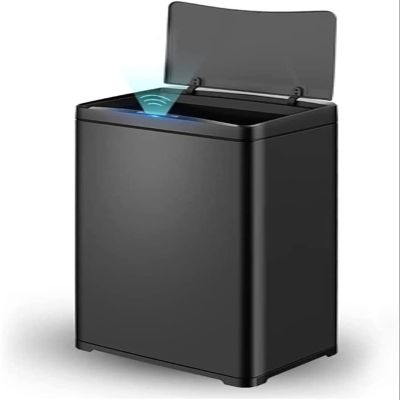 TATSEN High Capacity Smart Trash Can Stainless Steel Automatic Sensor Garbage Bin for Office Bathroom Kitchen Trash Bin (Color : A, Size : 40L)