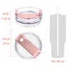 40 OZ Tumbler Lid Compatible for Stanley, Spill Proof Splash Resistant Tumbler Covers Fit for Stanley and More Coffee Mugs 2 pack (40 OZ, Pink) view 2