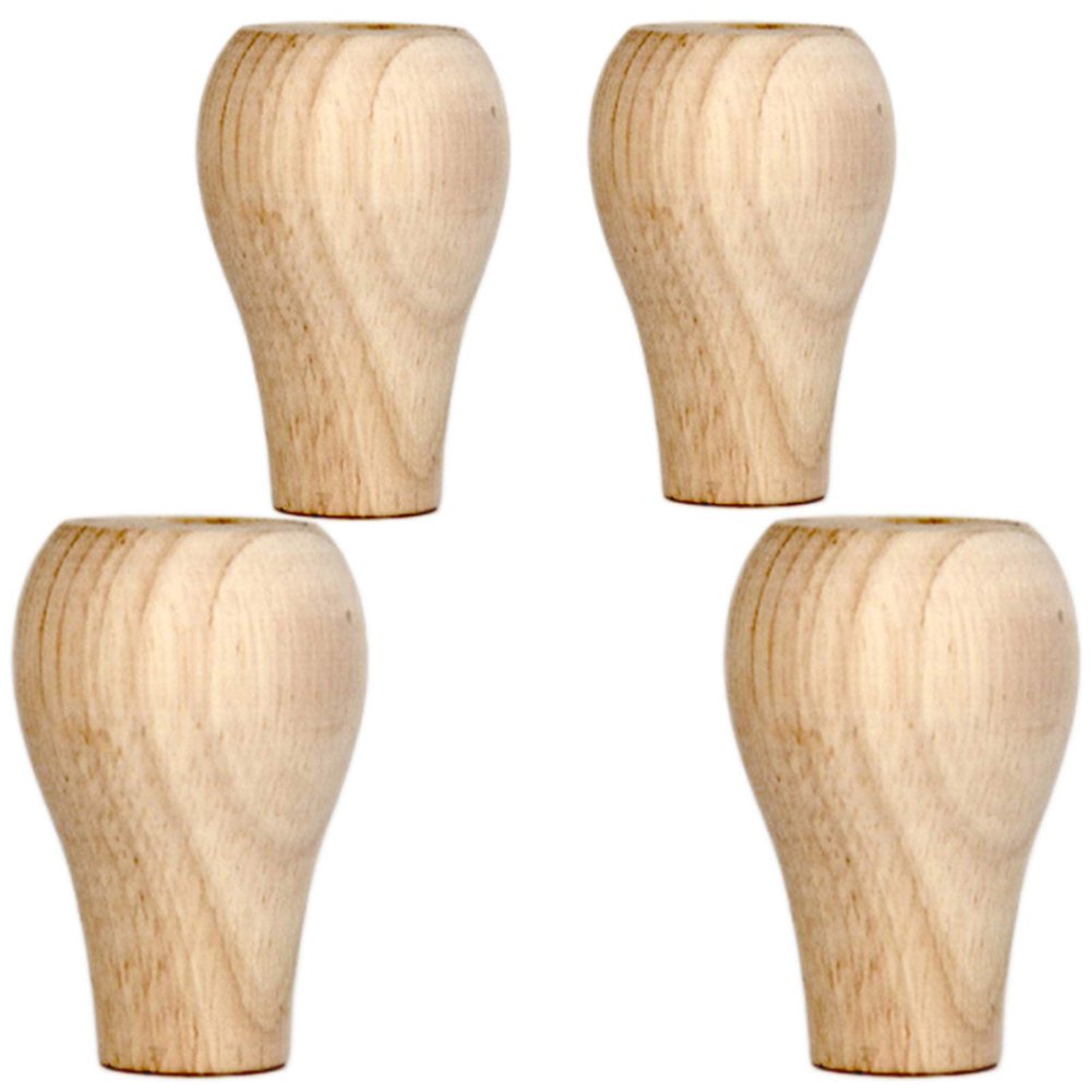 Furniture Legs,Solid Wood Furniture Replacement Legs,Unfinished Bun Feet,Round Finished Wooden Legs,for Kitchen/Couch/Sofa/Ottoman/Tv Stand/Loveseat/Dresser/Chair/Stool/Bookshelf(3.5cm)