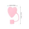 Operitacx 6pcs Cute Cartoon Silicone Cute Straw Lids, Love Heart Straw Lids, Silicone Pointed Lid Protectors For 6-8mm Straws view 2