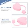 Operitacx 6pcs Cute Cartoon Silicone Cute Straw Lids, Love Heart Straw Lids, Silicone Pointed Lid Protectors For 6-8mm Straws view 3