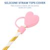 Operitacx 6pcs Cute Cartoon Silicone Cute Straw Lids, Love Heart Straw Lids, Silicone Pointed Lid Protectors For 6-8mm Straws view 4