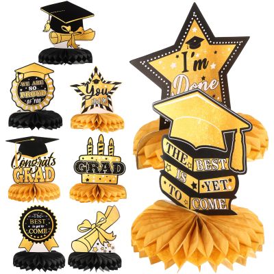 Beavorty 1set Graduation Honeycomb Centerpieces for Class of Elegant Party Decorations for Graduation Celebration Chic Table Decor Unique Designs for Home and Photo Props