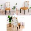 Pumpkin Dining Chair Cover Set of 4,Stretch Chair Protectors Slipcover,Spandex Kitchen Chair Seat Back Cushion Slip Cover for Dining Room Party,Hotel Fall Thanksgiving Maple Leaves Orange Autumn view 2