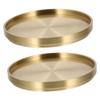 Beavorty 2pcs Brass Tea Cup Mat Non- Design for Home Tea Serving and Protecting Elegant Brass Color view 1