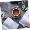 Beavorty 2pcs Brass Tea Cup Mat Non- Design for Home Tea Serving and Protecting Elegant Brass Color view 2