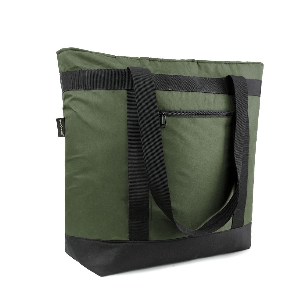 BeeGreen Cooler Bag Soft Insulated Tote for Beach Travel Grocery Shopping Lunch Portable Large Ice Coolers with Handle Hard Freezer Bags with Zippered Top Foldable Leakproof Delivery Totes Moss