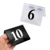 WORDFUN Tabletop Number Sign, Double-Sided 3D Digital Table Number Card, Transparen/Black Frosted Acrylic Table Signs, for Receptions, Banquets, Cafs, Restaurants, Hotel view 1
