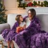 GONAAP Fuzzy Faux Fur Throw Blanket Queen Size Tie-dye Violet Purple Super Soft Cozy Plush Fuzzy Shaggy Blanket for Couch Sofa Bed (Tie-dye Violet Purple, Queen(90"x90")) view 4