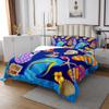 Flip Flops Bedspread Set Queen Size for Kids,Boys Girls Conch Starfish Quilt Set Wave Point Stripes Bedspread Coverlet Summer Cool Bedspread 3 Piece Decorative Bedding Quilted with 2 Pillow Shams view 2
