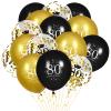 80th Birthday Balloons for Men, 15 Pcs Black Gold Happy 80th Birthday Balloons, Black Gold 80th Birthday Party Decorations Balloons for Men Women 80th Birthday Decor view 1