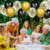 80th Birthday Balloons for Men, 15 Pcs Black Gold Happy 80th Birthday Balloons, Black Gold 80th Birthday Party Decorations Balloons for Men Women 80th Birthday Decor view 3