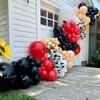 157Pcs First Rodeo Balloon Garland Arch Kit - First Rodeo Party Decorations Backdrop with Black Red Khaki Cow Printed Balloon for CowBoy Themed Party Baby Shower Farm Birthday Party Decorations view 3