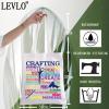 LEVLO Crafting Canvas Tote Bag Crafter Gift Crafting Mom Shoulder Bag For Craft Makers (Crafting Tote) view 2