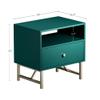 Aurorome Nightstand Set of 2, Modern Nightstand with Drawer, End Table with Storage, Side Table with Open Space, Bed Side Table for Bedroom, Side Table for Bedroom, Living Room, Green view 2