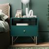 Aurorome Nightstand Set of 2, Modern Nightstand with Drawer, End Table with Storage, Side Table with Open Space, Bed Side Table for Bedroom, Side Table for Bedroom, Living Room, Green view 3
