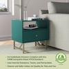 Aurorome Nightstand Set of 2, Modern Nightstand with Drawer, End Table with Storage, Side Table with Open Space, Bed Side Table for Bedroom, Side Table for Bedroom, Living Room, Green view 4