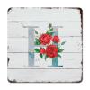 ArogGeld Initial Letter H Tin Sign Monogram Red Floral Metal Wall Art Single Letter Home Wall Decoration Flowers Field 10x10in Country Wall Plaque Decor for Beer Club Bar Pub Cafe Man Cave view 1
