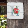 ArogGeld Initial Letter H Tin Sign Monogram Red Floral Metal Wall Art Single Letter Home Wall Decoration Flowers Field 10x10in Country Wall Plaque Decor for Beer Club Bar Pub Cafe Man Cave view 2