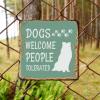 ArogGeld Tin Sign Dogs Welcome People Tolerated Metal Tin Sign Doberman Dog Poster Wall Art Decor Puppy Gifts 10x10in Fashion Metal Plaque Sign for Cafe Coffee Bars Pubs Man Cave view 3