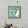 ArogGeld Tin Sign Dogs Welcome People Tolerated Metal Tin Sign Doberman Dog Poster Wall Art Decor Puppy Gifts 10x10in Fashion Metal Plaque Sign for Cafe Coffee Bars Pubs Man Cave view 4