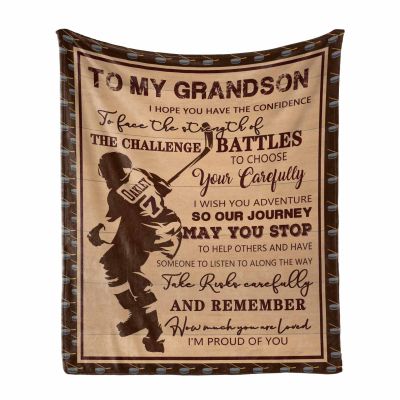 Customized Hockey Sports Name and Number Blanket Personalized Throw Wooden Blanket Gift for Hockey Sports Boys - Soft Lightweight Blanket 60"x80"