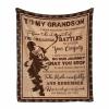 Customized Hockey Sports Name and Number Blanket Personalized Throw Wooden Blanket Gift for Hockey Sports Boys - Soft Lightweight Blanket 60"x80" view 1