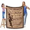 Customized Hockey Sports Name and Number Blanket Personalized Throw Wooden Blanket Gift for Hockey Sports Boys - Soft Lightweight Blanket 60"x80" view 4