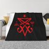 Occult Sigil of Lucifer Satanic Blankets Super Soft Warm Fleece Blanket, Suitable for Sofa Home Decoration Travel 60"x50" view 1