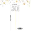 12PCS 50th Birthday Centerpiece Sticks Glitter Number 50 Table Centerpieces Flower Toppers for Anniversary Reunion and Party Decorations Silver view 2