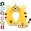 Sexysamba Cartoon Headrest & Neck Pillow for Kids Boys & Girls, Teens, Travel Accessories for Airplane, Car, Recline, Memory Foam Cute Travel Pillow with Sleep Eye Mask - Tiger view 1
