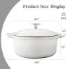 EDGING CASTING Cast Iron Dutch Oven With Lid Round Pot Enameled Covered for Bread Baking, 7 Quart, White view 2