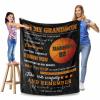 MyPupSocks to My Grandson Basketball Blanket Gift Personalized Sport Name and Number Throw Blanket Gift for Sports Boys Birthday from Family/Friends - 60"x80" view 4