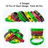 JAKADYUKS 60pcs Juneteenth Day Bracelets Party Favors Rubber Bracelets - Freedom Day Patriotic Party Supplies Goodie Bags Stuffers Fillers Independence Day June 19th 1865 Silicone Wristband view 2