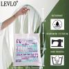 LEVLO Mask Musical Canvas Tote Bag Drama Theater Gifts Musical Theatra Fans Shoulder Bag For Theatre Lover (Comedy Tragedy Mask Tote) view 4