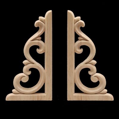Unpainted Wood Carved Applique Beautiful Carving Decal Garden Fence for Home Furniture Wall Door Frame Cabinet Decor,JH34,18,9
