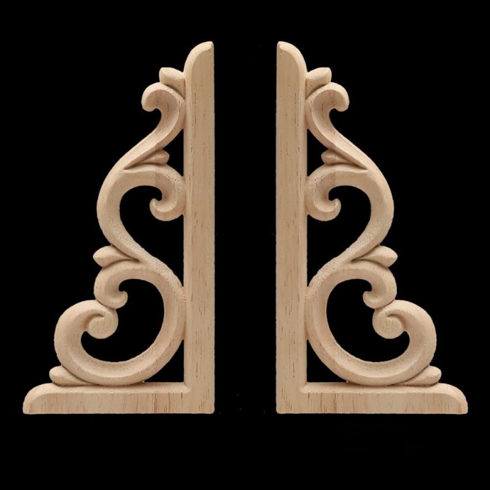 Unpainted Wood Carved Applique Beautiful Carving Decal Garden Fence for Home Furniture Wall Door Frame Cabinet Decor,JH34,18,9