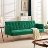 Anwickhomk 72" Velvet Futon Sofa Bed,Convertible Folding Sleeper Couch Bed,Modern Tufted Recliner Loveseat with Golden Chrome Legs for Small Living Spaces,Bedroom Dorms Office (Green) view 4